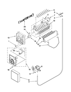 Icemaker Parts Diagram and Parts List for MSD2573VES02  Maytag Refrigerator