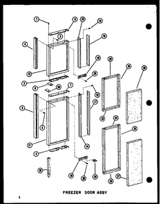 Freezer Door Assy Diagram and Parts List for SRI19E-L-P74100-5WL  Amana Refrigerator