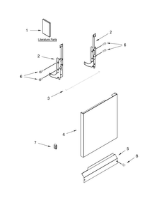 Door And Panel Parts Diagram and Parts List for ADB1100AWW3  Amana Dishwasher
