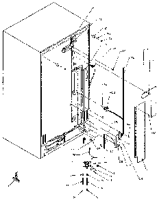Rear Cabinet Water Supply Diagram and Parts List for SXD25NP-P1162407W  Amana Refrigerator