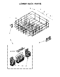 Lower Rack Parts Diagram and Parts List for 66514752N511  Kenmore Dishwasher