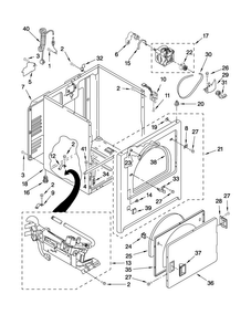 Cabinet Parts Diagram and Parts List for MGDC100WQ0  Maytag Dryer