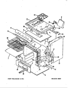 Body Diagram and Parts List for 31FK-3KLX-ON  Magic Chef Range