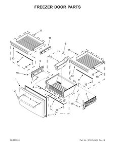 Freezer Door Parts Diagram and Parts List for JFX2897DRP00  Jenn-Air Refrigerator