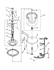 Basket And Tub Parts Diagram and Parts List for NTW4701BQ1  Amana Washer