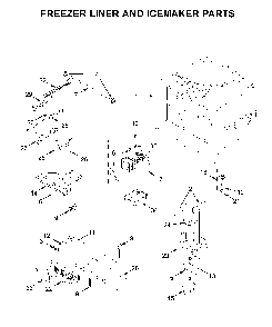 Freezer liner and icemaker parts Diagram and Parts List for MFF2258FEZ04  Maytag Refrigerator