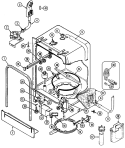 TUB Diagram and Parts List for DU4K  Magic Chef Dishwasher