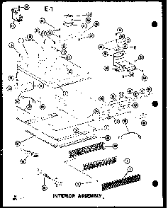Interior Assembly Diagram and Parts List for RC-14S P73824-4M Amana Microwave