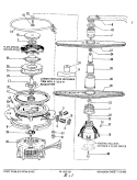 MOTOR, HEATER & SPRAY ARM Diagram and Parts List for DU55A-2  Magic Chef Dishwasher
