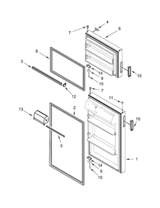 Door Parts Diagram and Parts List for ART104TFDW01  Amana Refrigerator