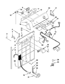 Controls And Rear Panel Parts Diagram and Parts List for NTW4500XQ0  Amana Washer