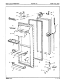 FRESH FOOD DOOR Diagram and Parts List for RC24HA-3AI 8N72A Magic Chef Refrigerator