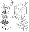 OVEN / BASE Diagram and Parts List for 3867VVD  Magic Chef Range