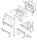 DOOR / DRAWER (SER. PRE. 34) Diagram and Parts List for 3889VRA  Magic Chef Range