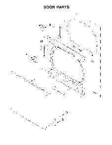 Door Parts Diagram and Parts List for 11078132414  Kenmore Dryer