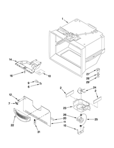Freezer Liner Parts Diagram and Parts List for MBF1953YEB0  Maytag Refrigerator