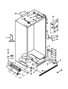Cabinet Parts Diagram and Parts List for JS48PPDUDB20  Jenn-Air Refrigerator