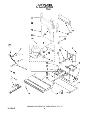 05 - Unit Parts Diagram and Parts List for G37025PEAW2  Maytag Refrigerator