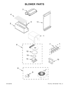 Blower Parts Diagram and Parts List for JDS1750ES1  Jenn-Air Range
