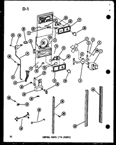 Control Parts Diagram and Parts List for TM14F-A-P75658-2WA  Amana Refrigerator