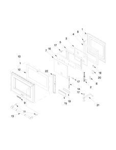 Oven Door Parts Diagram and Parts List for JLRP430WP00  Jenn-Air Range