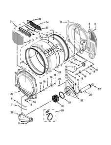 Bulkhead And Blower Parts Diagram and Parts List for MLE21PDAGW0  Maytag Washer Dryer Combo