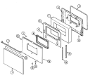 DOOR Diagram and Parts List for 9875XRB  Magic Chef Wall Oven