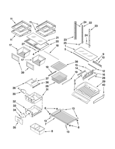 Shelf Parts Diagram and Parts List for JFC2290VTB1  Jenn-Air Refrigerator