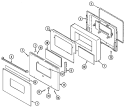 DOOR Diagram and Parts List for 9875XYB  Magic Chef Wall Oven