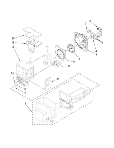 Motor And Ice Container Parts Diagram and Parts List for MFI2067AES8  Maytag Refrigerator