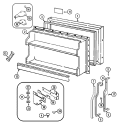 FREEZER DOOR Diagram and Parts List for RB151TM  Magic Chef Refrigerator