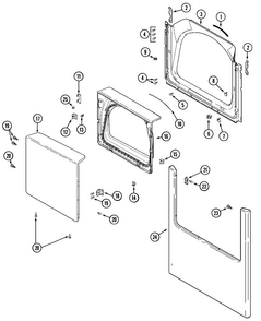 Door Diagram and Parts List for MDE9357AYQ  Maytag Dryer