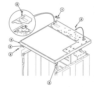 Cabinet Top Diagram and Parts List for SDET07QF1500  Speed Queen Dryer