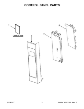 02 - Control Panel Parts Diagram and Parts List for MMV4205DB4  Maytag Microwave Oven Combo