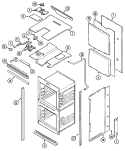 BODY Diagram and Parts List for 9825XUB  Magic Chef Wall Oven