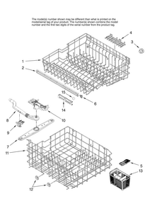 Upper And Lower Rack Parts Diagram and Parts List for JDB1095AWW0  Jenn-Air Dishwasher