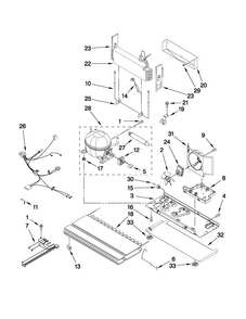 Unit Parts Diagram and Parts List for 5GFF25PRYA0  Maytag Refrigerator