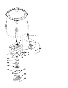 Gearcase, Motor And Pump Parts Diagram and Parts List for 7MMVWX550YW0  Maytag Washer