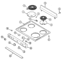 TOP ASSEMBLY / CONTROL PANEL Diagram and Parts List for 3500PPA  Magic Chef Range