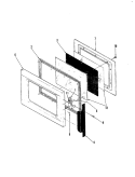 DOOR Diagram and Parts List for M5B-1-W5  Magic Chef Microwave