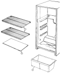 SHELVES & ACCESSORIES Diagram and Parts List for CT15Y4W  Crosley Refrigerator