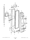 FREEZER DOOR Diagram and Parts List for RND22AA-3A 4N52B Admiral Refrigerator