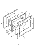 DOOR Diagram and Parts List for M5C-1C  Magic Chef Microwave