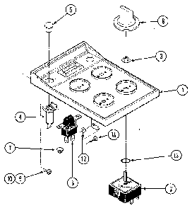 Part Location Diagram of A126W Whirlpool White Halogen Element Cartridge - with glass-ceramic surface