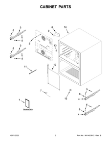 Cabinet Parts Diagram and Parts List for JUDFP242HM00  Maytag Wine and Beverage Cooler