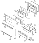 DOOR / DRAWER (SER. PRE. 21) Diagram and Parts List for C3888VVV  Magic Chef Range