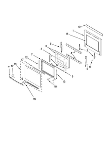 Oven Door Parts Diagram and Parts List for JMW2330WS00  Jenn-Air Microwave