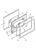 DOOR Diagram and Parts List for M15C-7-W9  Magic Chef Microwave