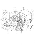 BASE & CAVITY Diagram and Parts List for M41B-3-W3  Magic Chef Microwave Oven Combo