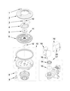 Pump And Motor Parts Diagram and Parts List for MDBH980AWS1  Maytag Dishwasher